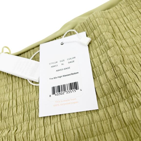 Andie Swim The 90's High Waisted Bikini Bottoms in Sage Green XL New with tags! - Picture 5 of 5